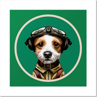 Cute Jack Russell WW2 Pilot Memorial Veteran Posters and Art